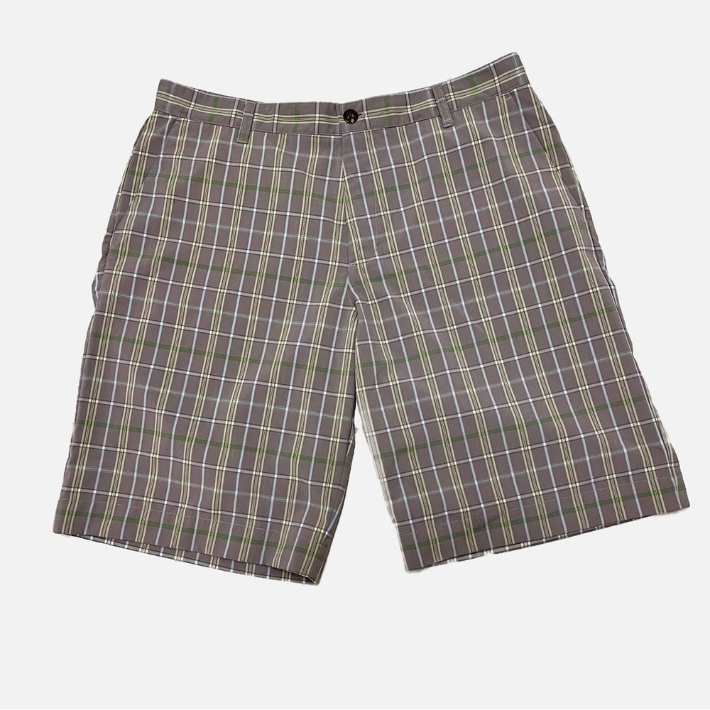 Adidas Golf Climalite Brown Plaid Golf Shorts Size 36